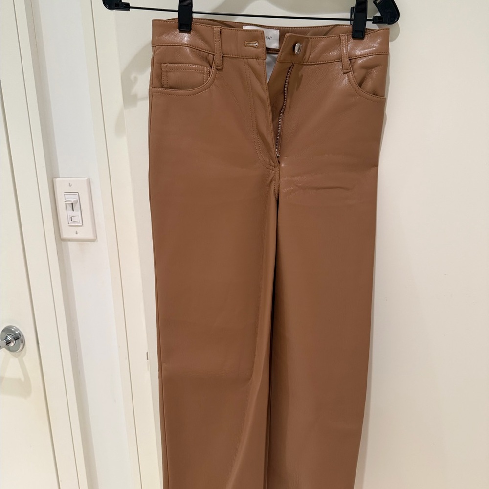 Aritzia Tan Straight Leg Pants